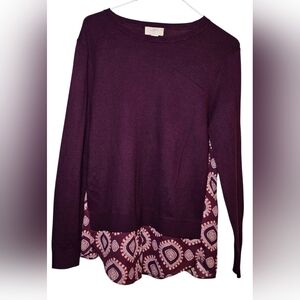 Loft Outlet Women's Sweater Shirt Petite Medium Long Sleeve Pullover Crew Neck